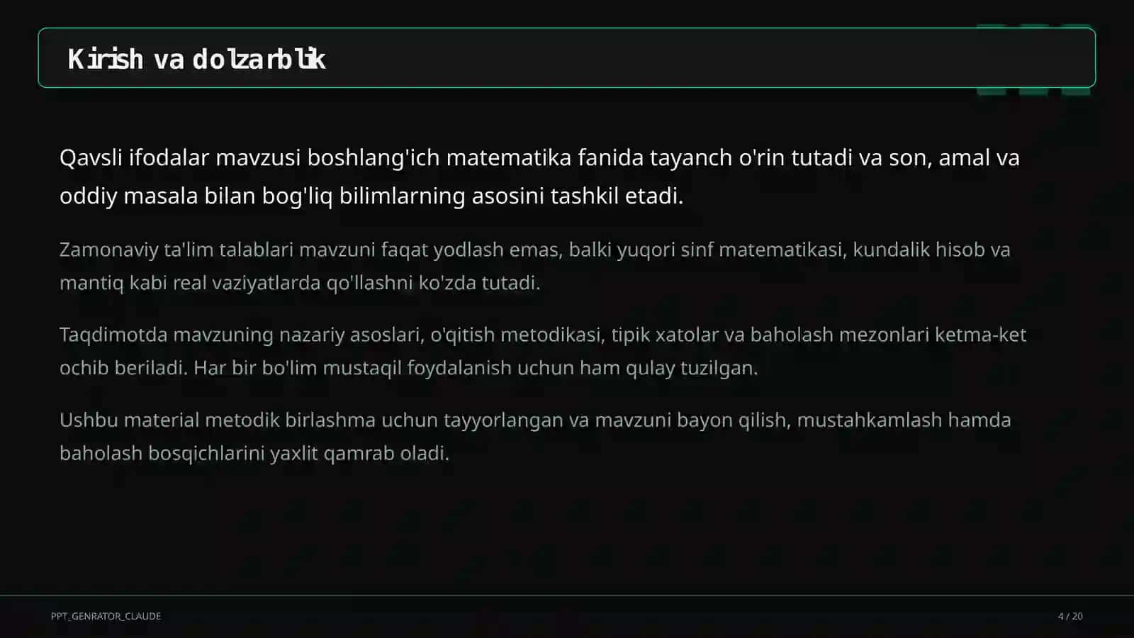 Qavsli ifodalar (2-sinf) 4