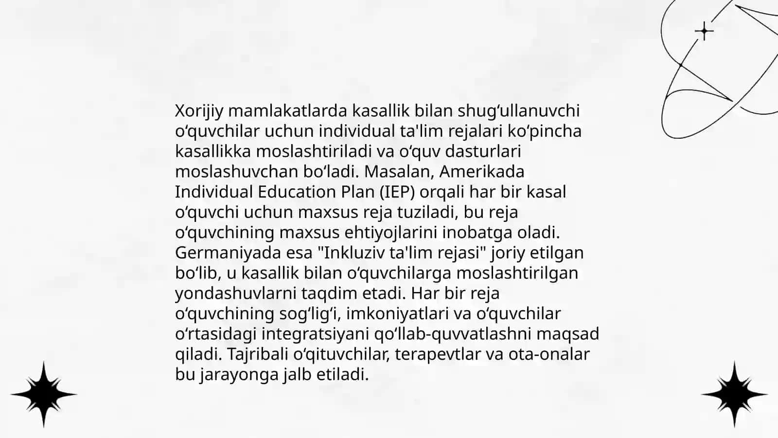 Xorijiy mamlakatlarda kasalik bilan ogʻriganoʻquvchilarni oʻrganishni qoʻllab- quvatlashga qaratilgan asosiy ijtimoiy-pedagogik yondashuvlar 4