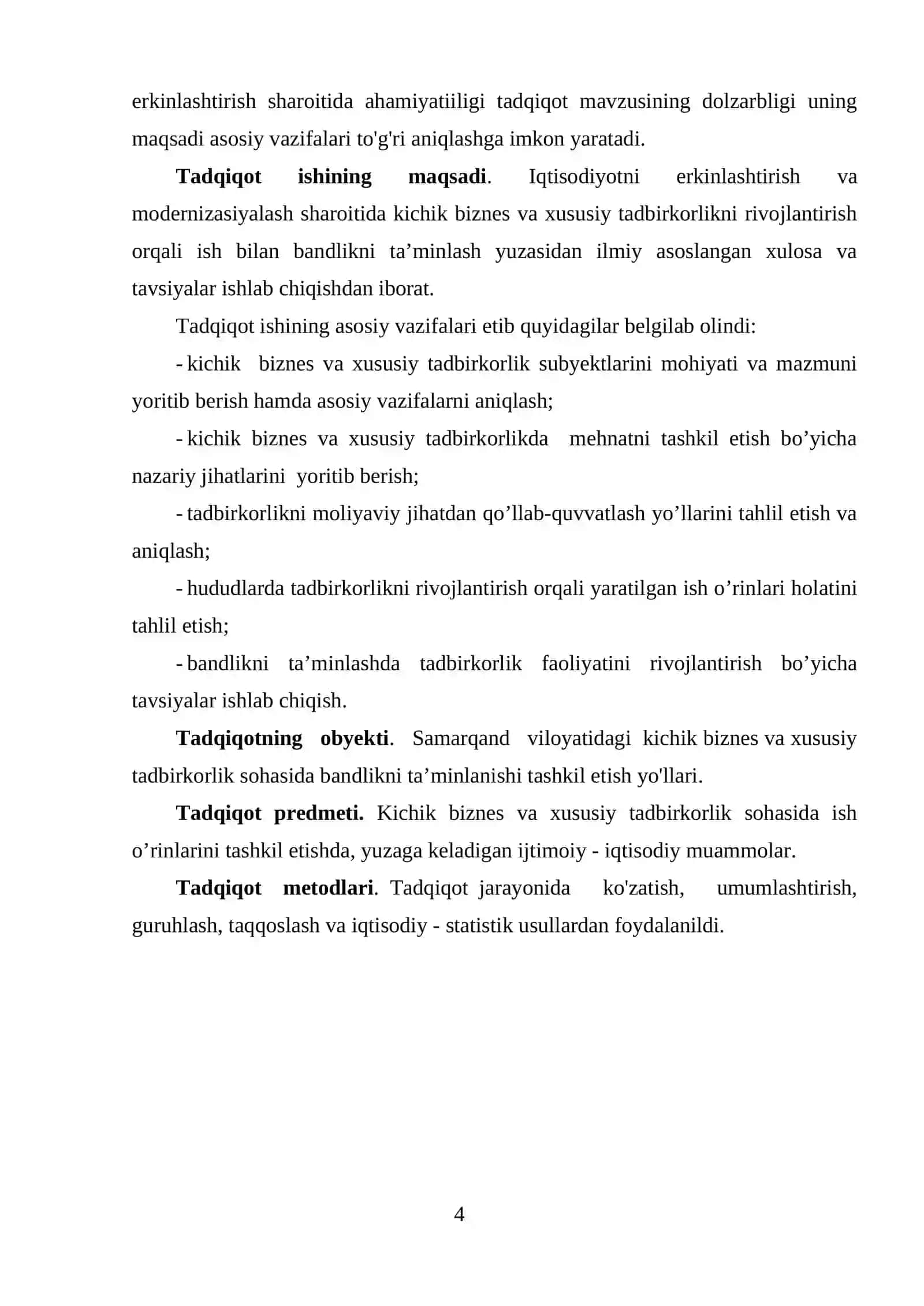 Ishlab chiqarish korxonalari faoliyatini rivojlantirish asosida aholini ish bilan bandligini taʼminlash masalalari 4