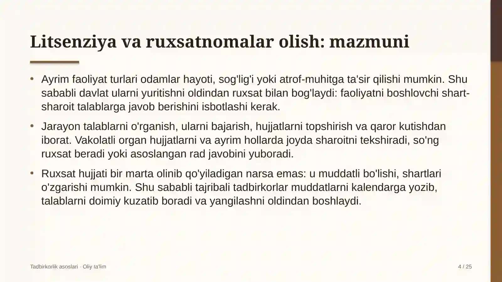 yog'ochni qayta ishlash korxonalarida litsenziya va ruxsatnomalar olish 5823 4