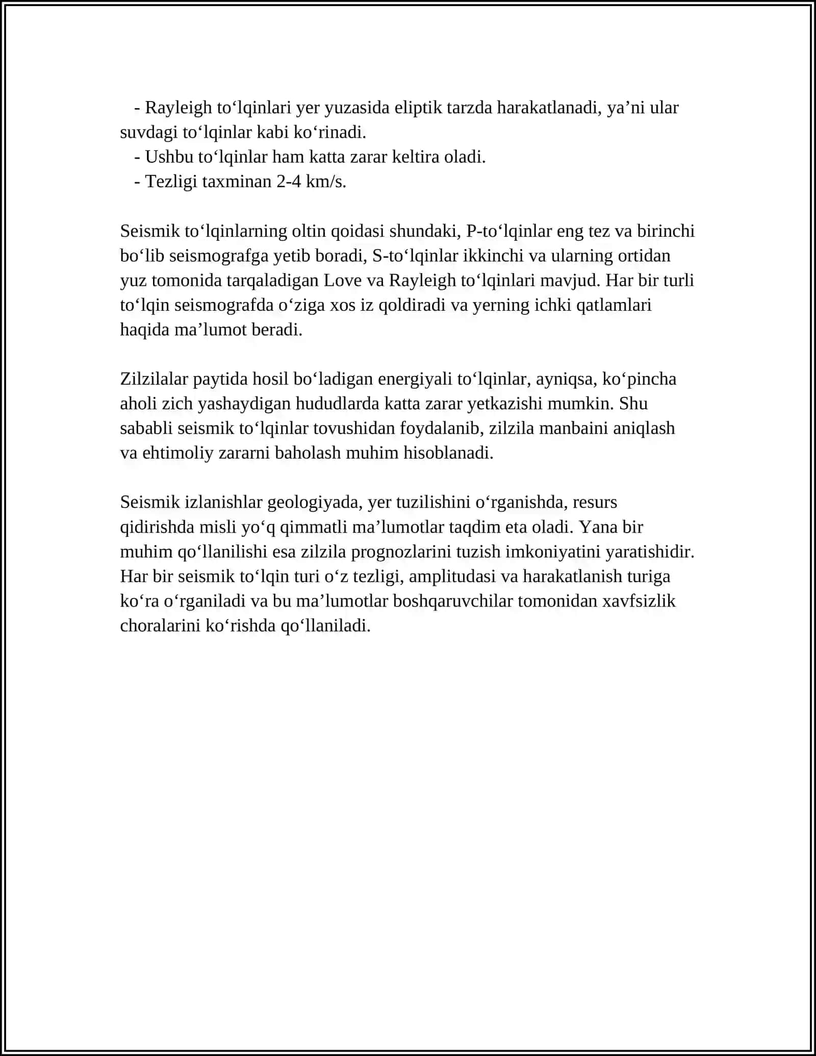ASOSI SESMIK TOʻLQINLAR 4