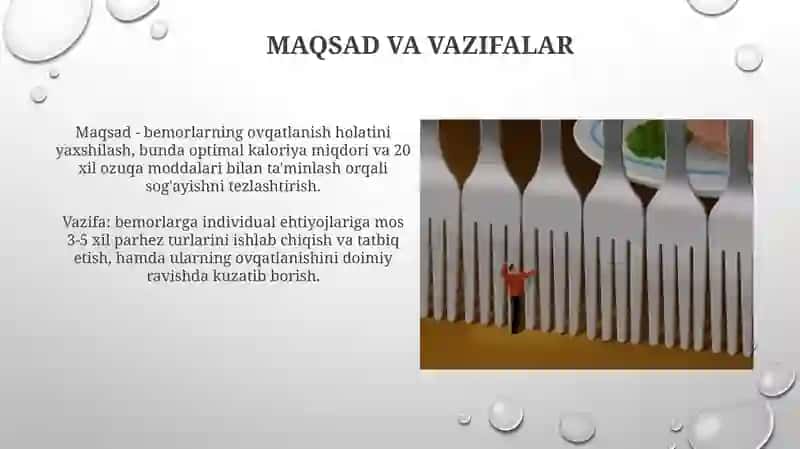 Bemorlarning ovqatlanishini tashkil qilish va sifatini nazorat qilish 4