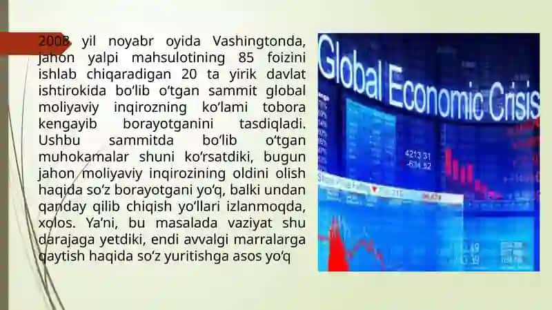 JAHON MOLIYAVIY IQTISODIY INQIROZI SIFATIDA XALQ ISTE’MOLI TOVARLARI NARXLARI 4