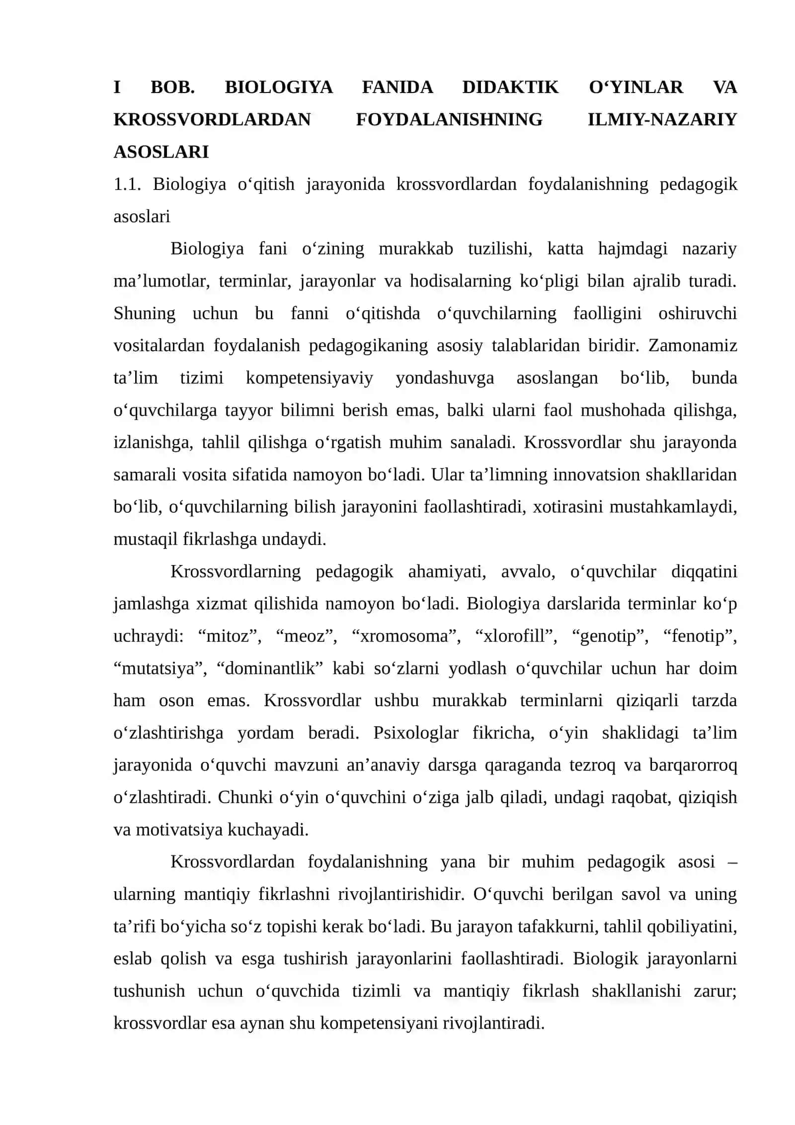 BIOLOGIYA FANIDAN KRASSVORDLAR TUZISH VA ULARDAN FOYDALANISH 4
