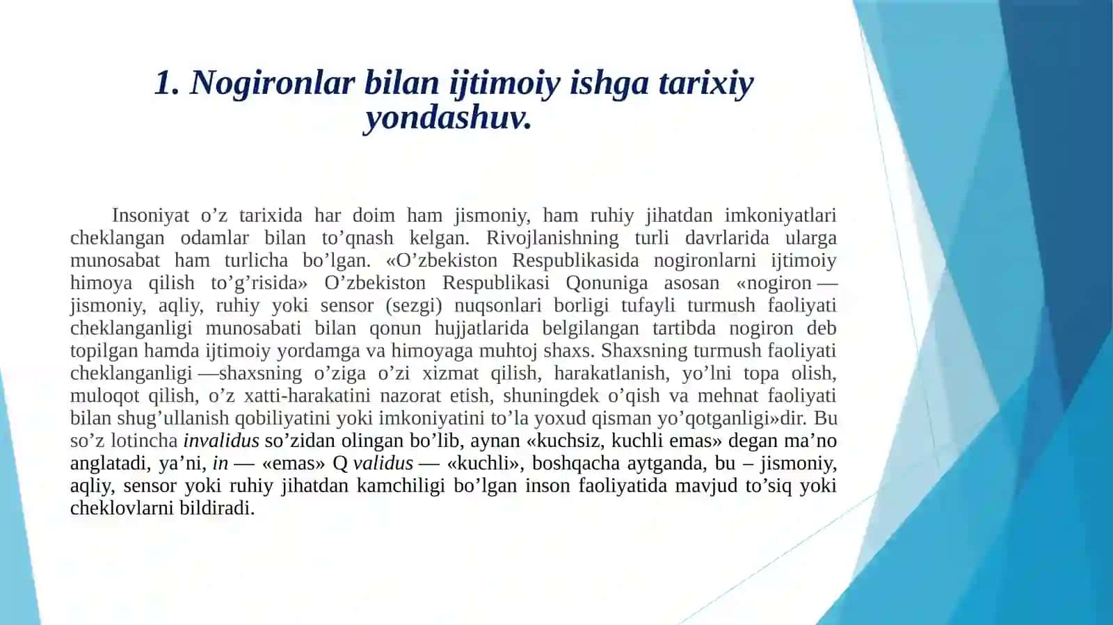 Nogironligi bor shaxslar. ularning oilalari bilan ijtimoiy ish referat 4