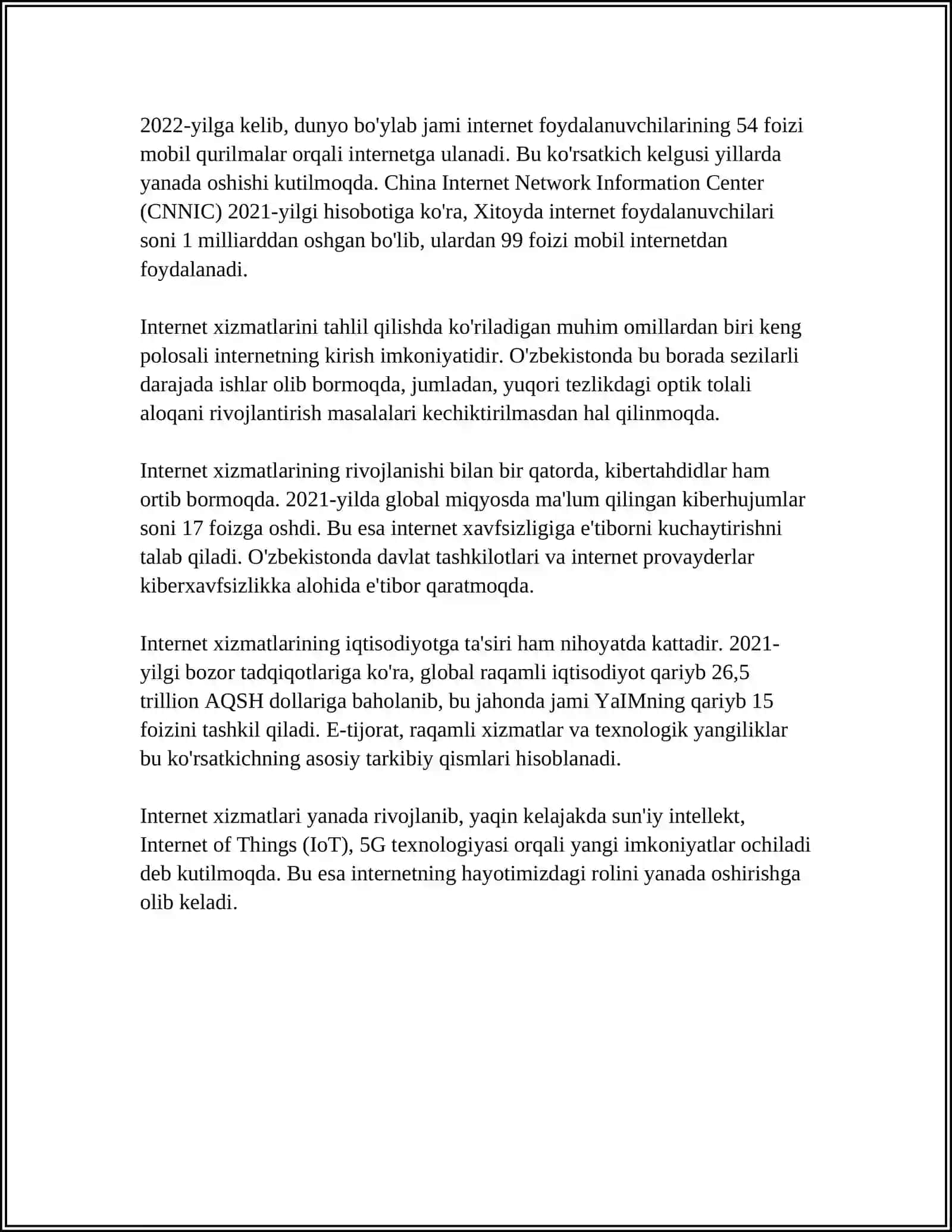INTERNET HIZMATLARI BILAN ISHLASH 4