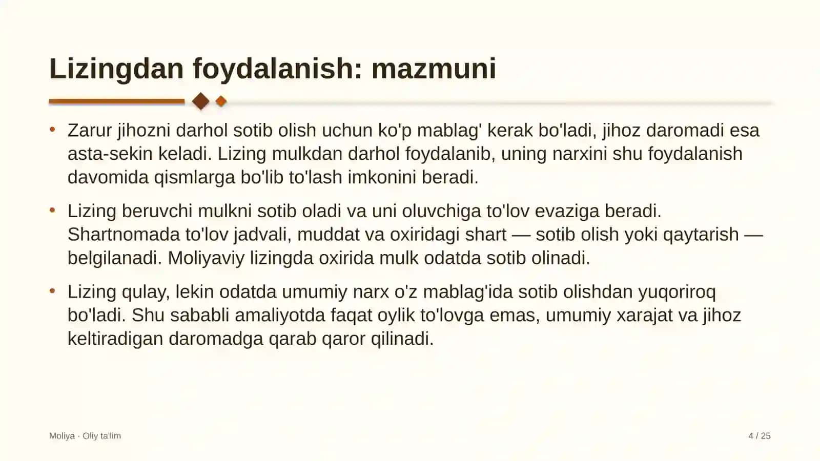 Davlat-xususiy sheriklik loyihalarida lizingdan foydalanish 4
