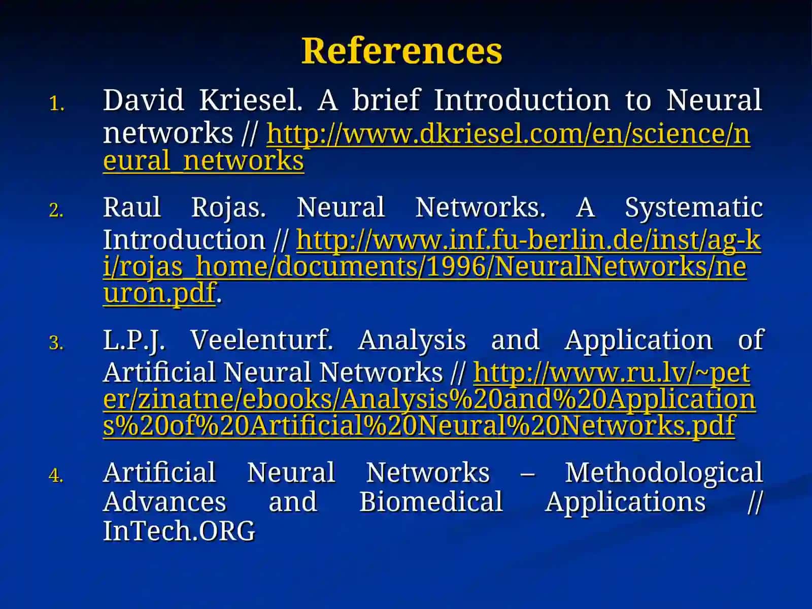 NEURAL NETWORKS 4
