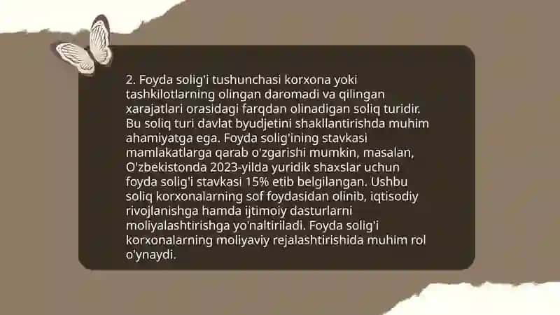 Yuridik shaxslardan olinadigan foyda solig'i bo'yicha imtiyozlarni ishlab chiqarishni rivojlantirishga bo'lgan ta‘siri 4