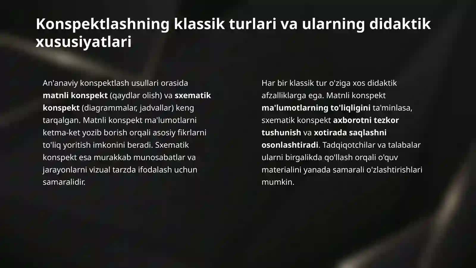 Konspekt turlari va ularni rasmiylashtirish 4