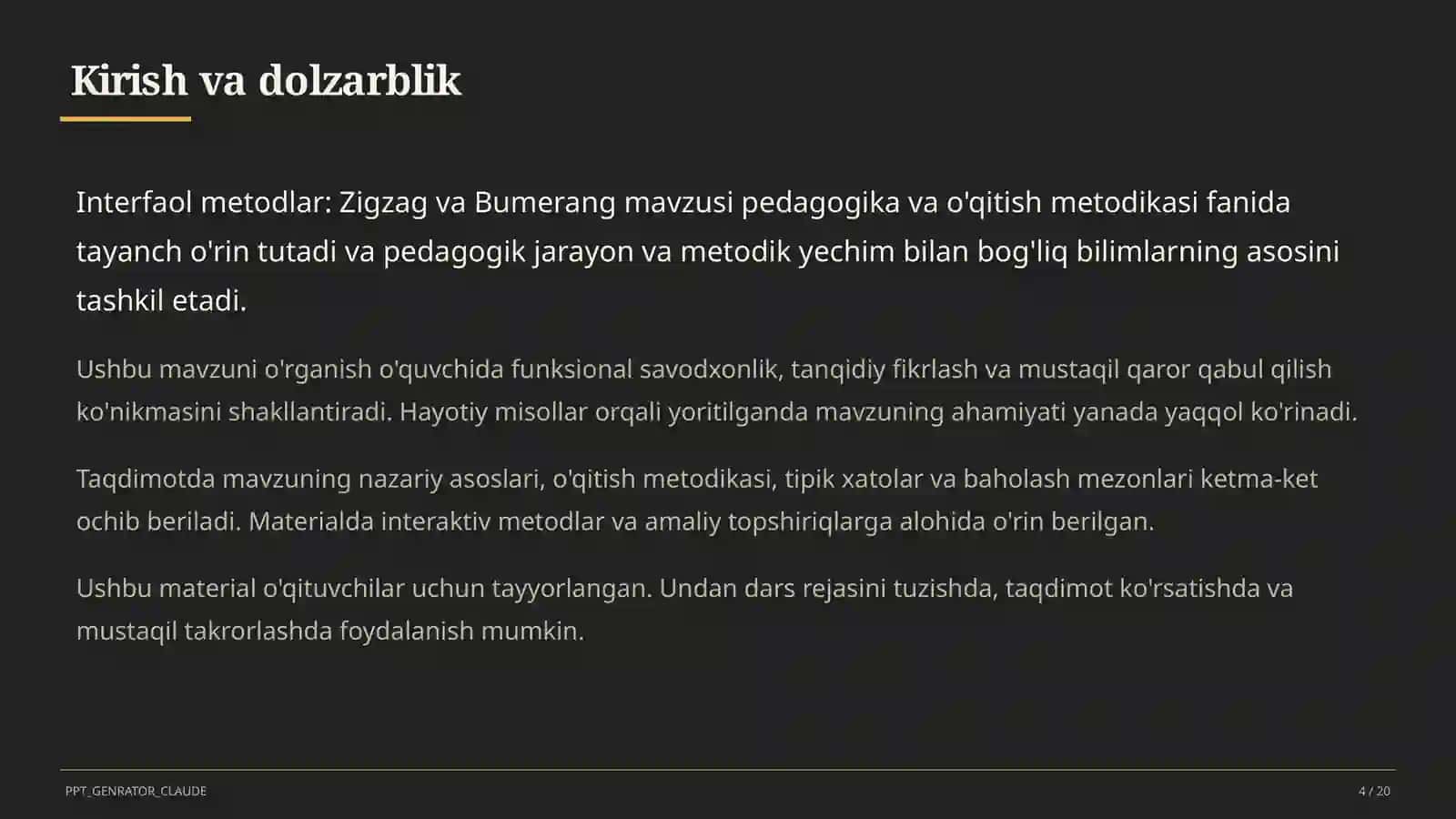 Interfaol metodlar: Zigzag va Bumerang 4