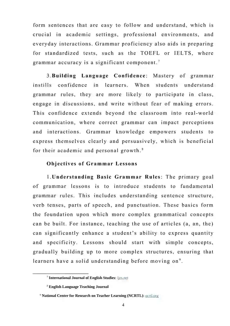 Introductory activities for grammar lessonsf 4