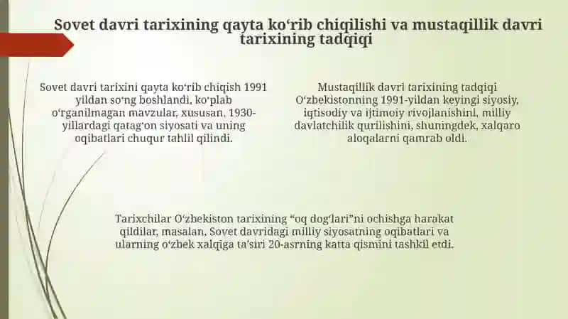 Mustaqillik yillarida O‘zbekiston tarixshunosligining rivojlanishi: Manbalar va metodologiya 4