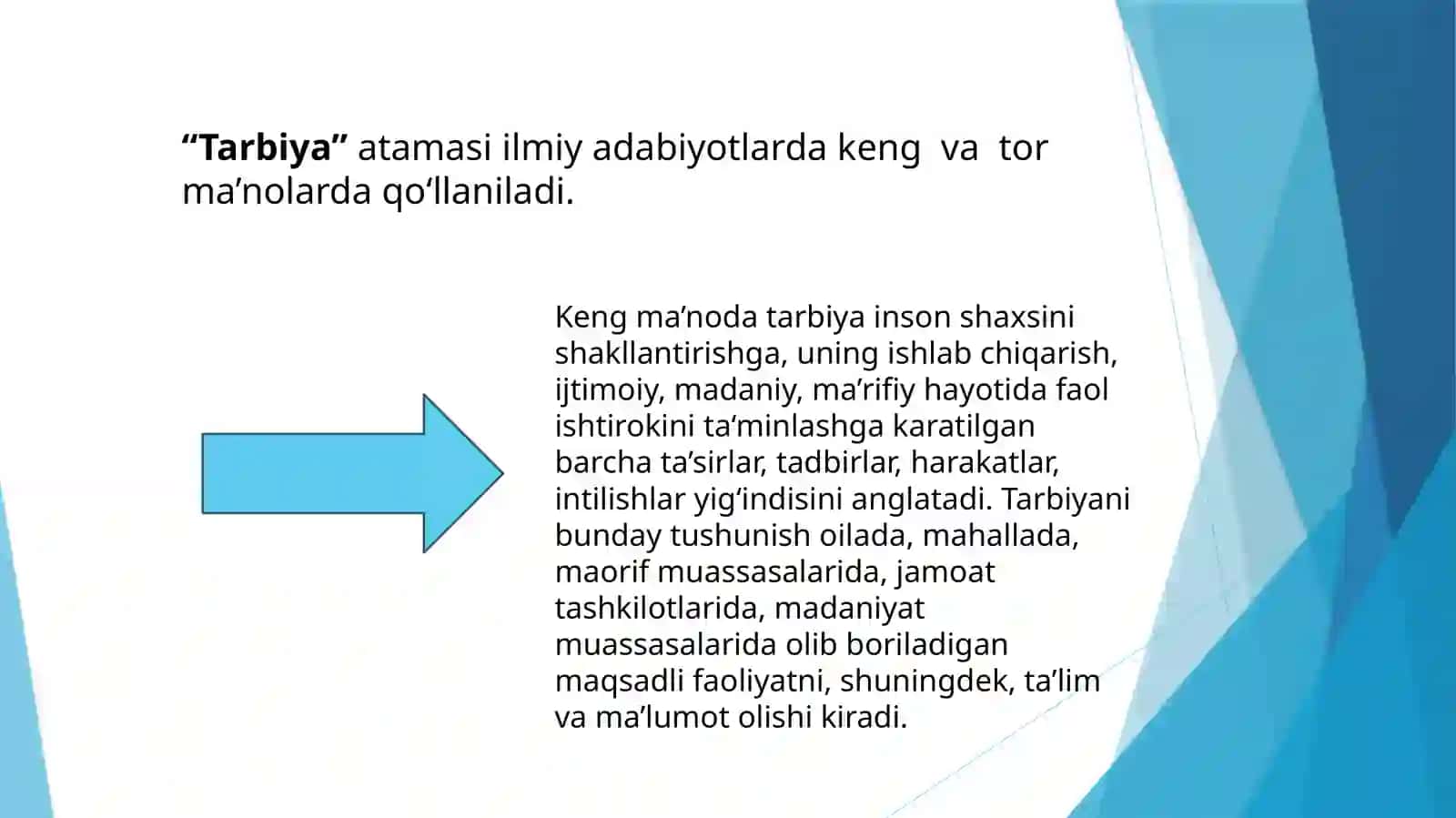 Tarbiya insonni komillikka eltuvchi ilm sifatida 4