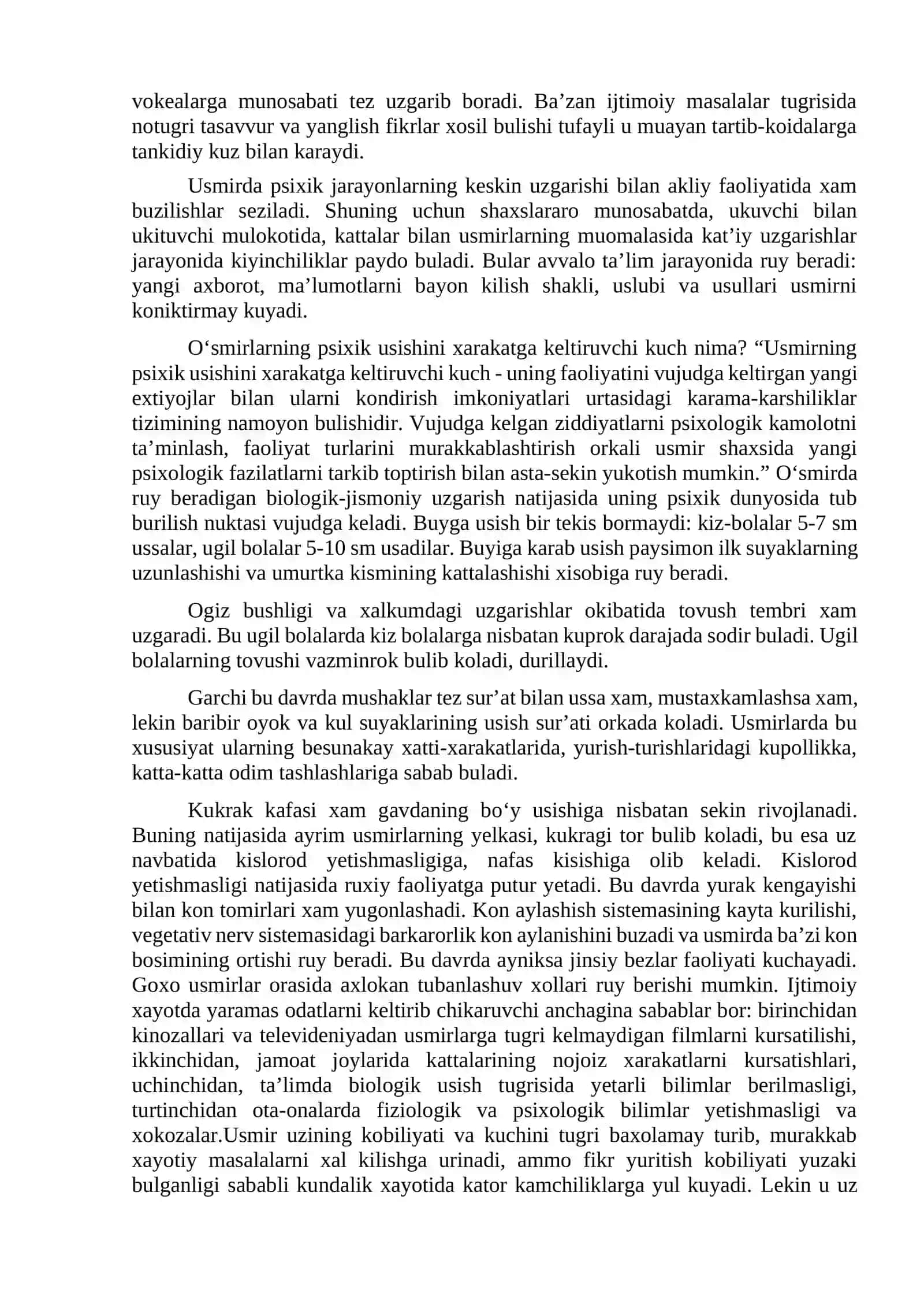O’SMIRLARNING PSIXIK RIVOJLANISHI 4