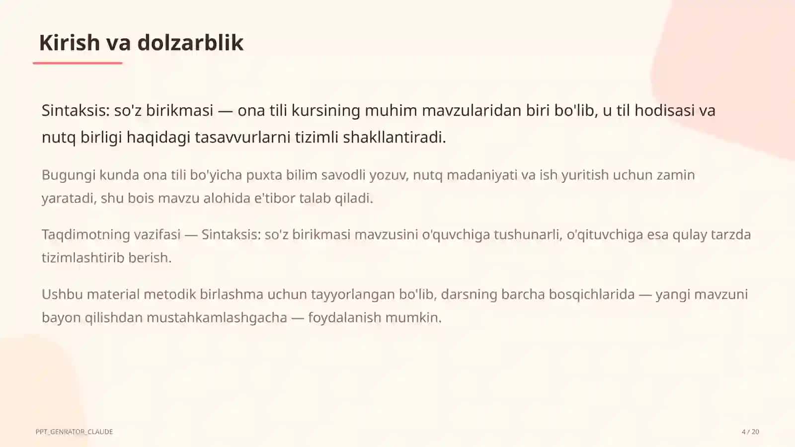 Sintaksis: so'z birikmasi (8-sinf) 4