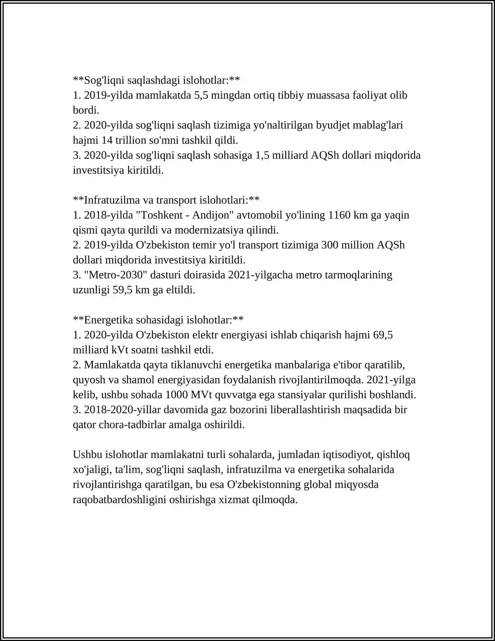 PREZIDENTIMIZNING OLIY MAJLIS SENATI HAMDA QONUNCHILIK PALATASIGA SOZLAGAN NUTQLARIDAN PARCHA 4