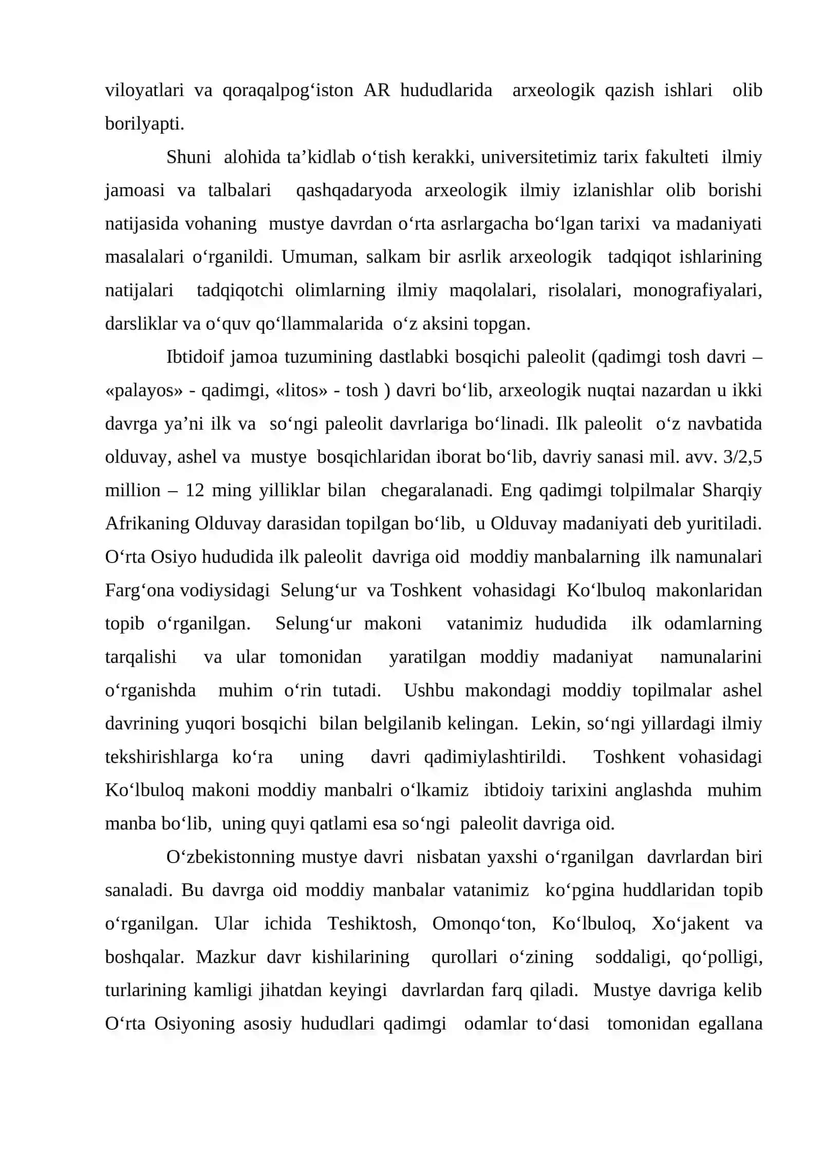 O‘lkashunoslik tarixini o‘rganishda arxeologik va me’moriy yodgorliklarning o`rni 4
