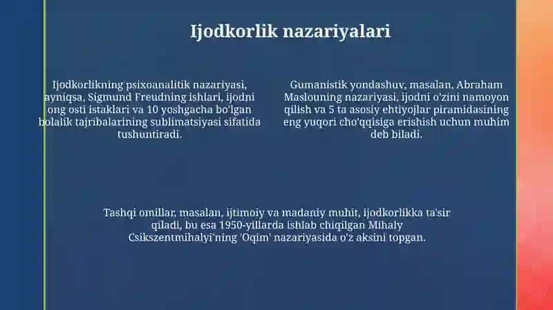 Intellekt va kreativlik nazariyalari 4