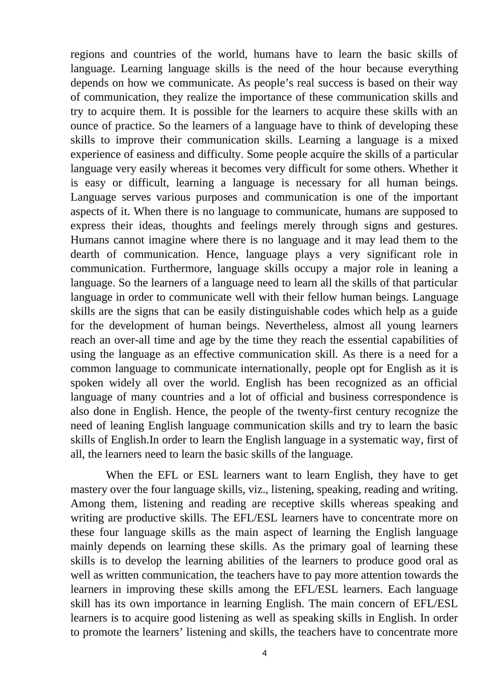 English Faculty II Course Paper 4