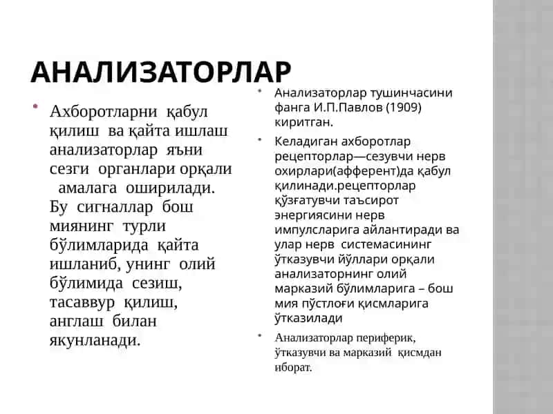 Анализаторларнинг ёшга хос физиологияси 4