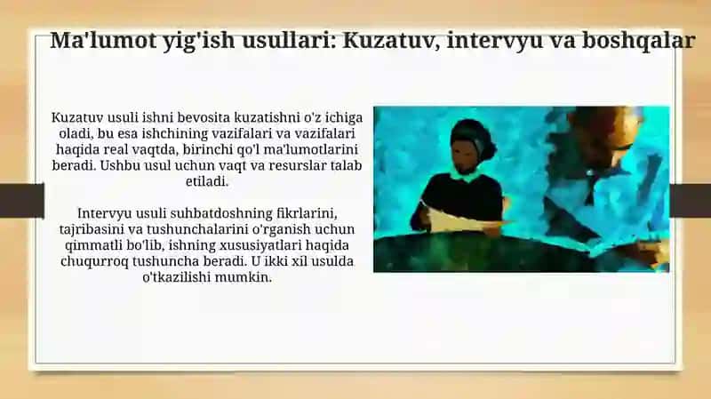 Ish o’rinlarini tahlil qilish va loyihalash yondashuvlari 4