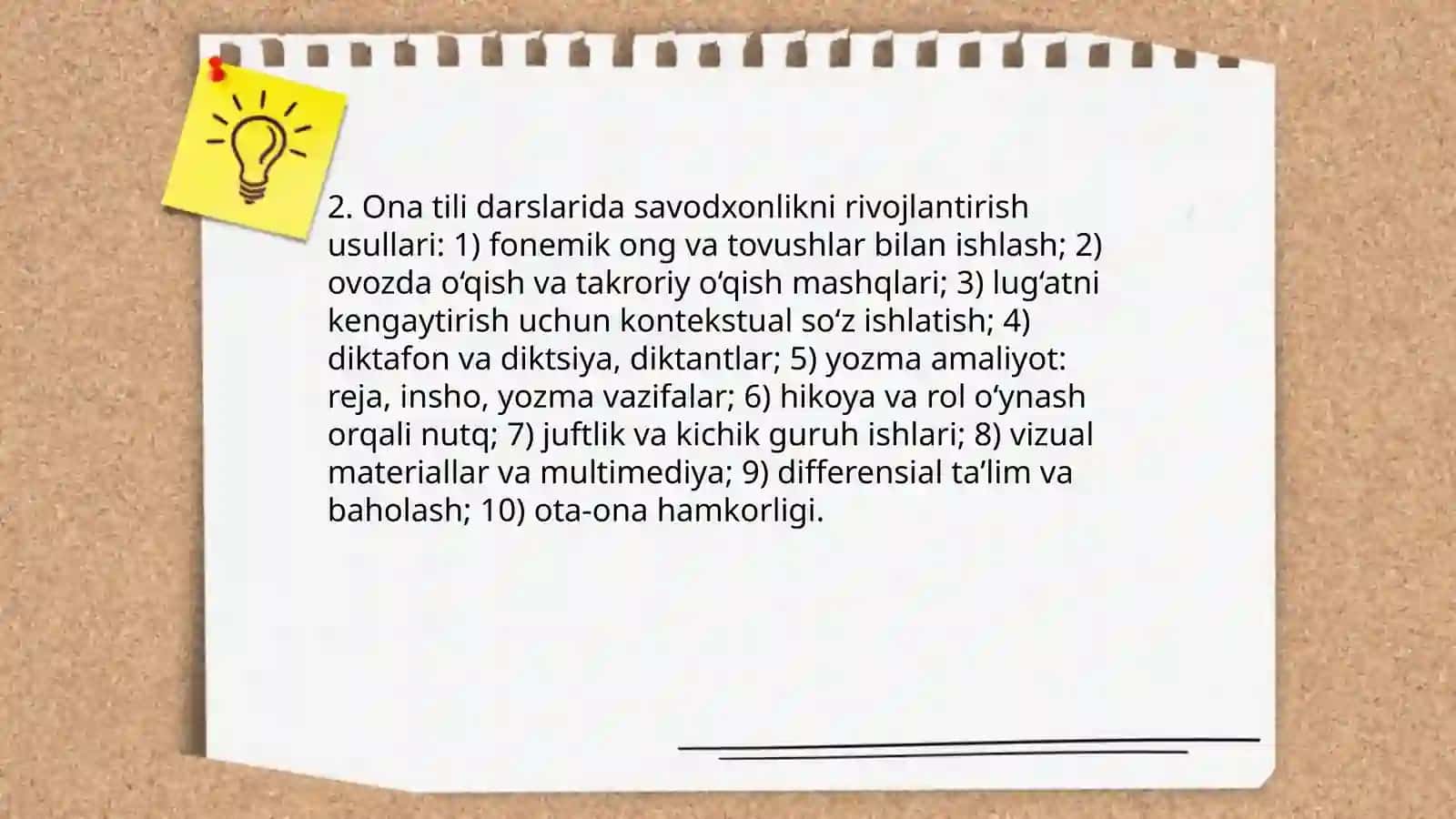 Savod oʻrgatish tayyor oʻrgatish davri. Ona tili va oʻqitish savodxonligi darsi uchun metodik tavsiyalar ishlab chiqish 4
