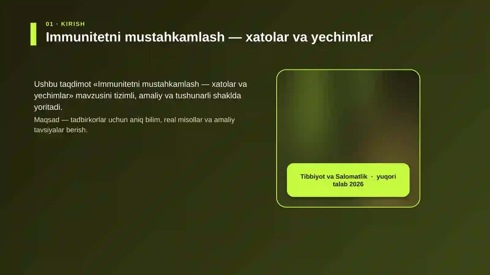 Immunitetni mustahkamlash — xatolar va yechimlar 4