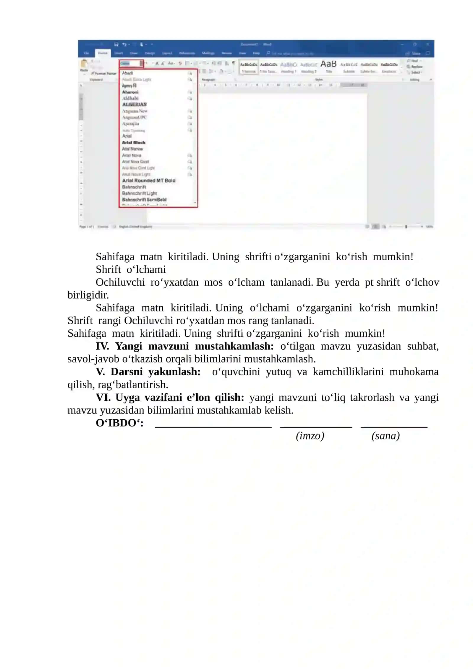 Matnli hujjatlar bilan ishlash 4