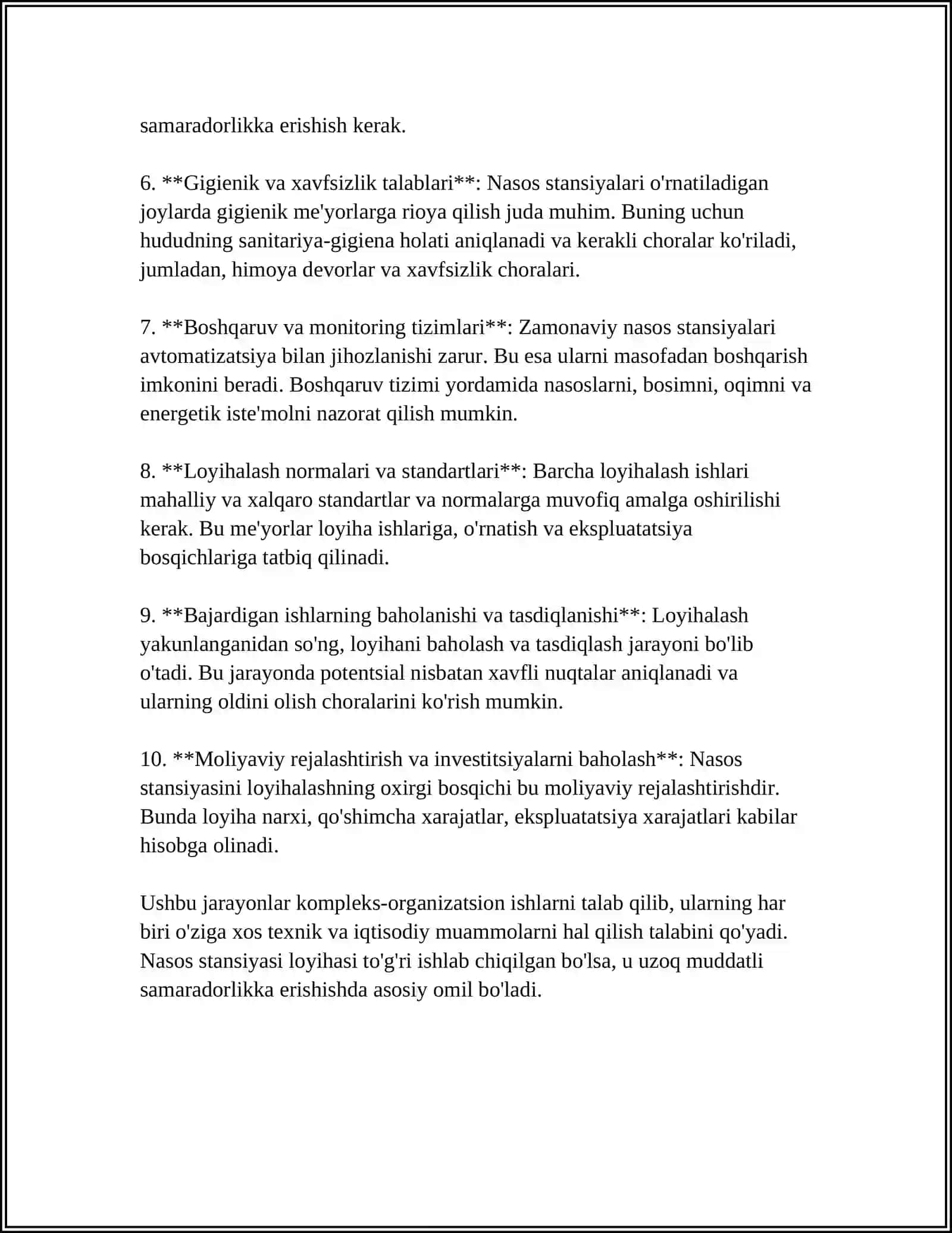 IRRIGATSIYA TIZIMLARI XAVZA BOSHQARMASIDAGI NASOS STANSIYALARI VA ENERGETIKA BOSHQARMASI 4