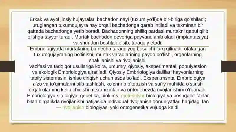 Jinsiy tizimning embriogenezi va unga ta’sir etuvchi omillar 4