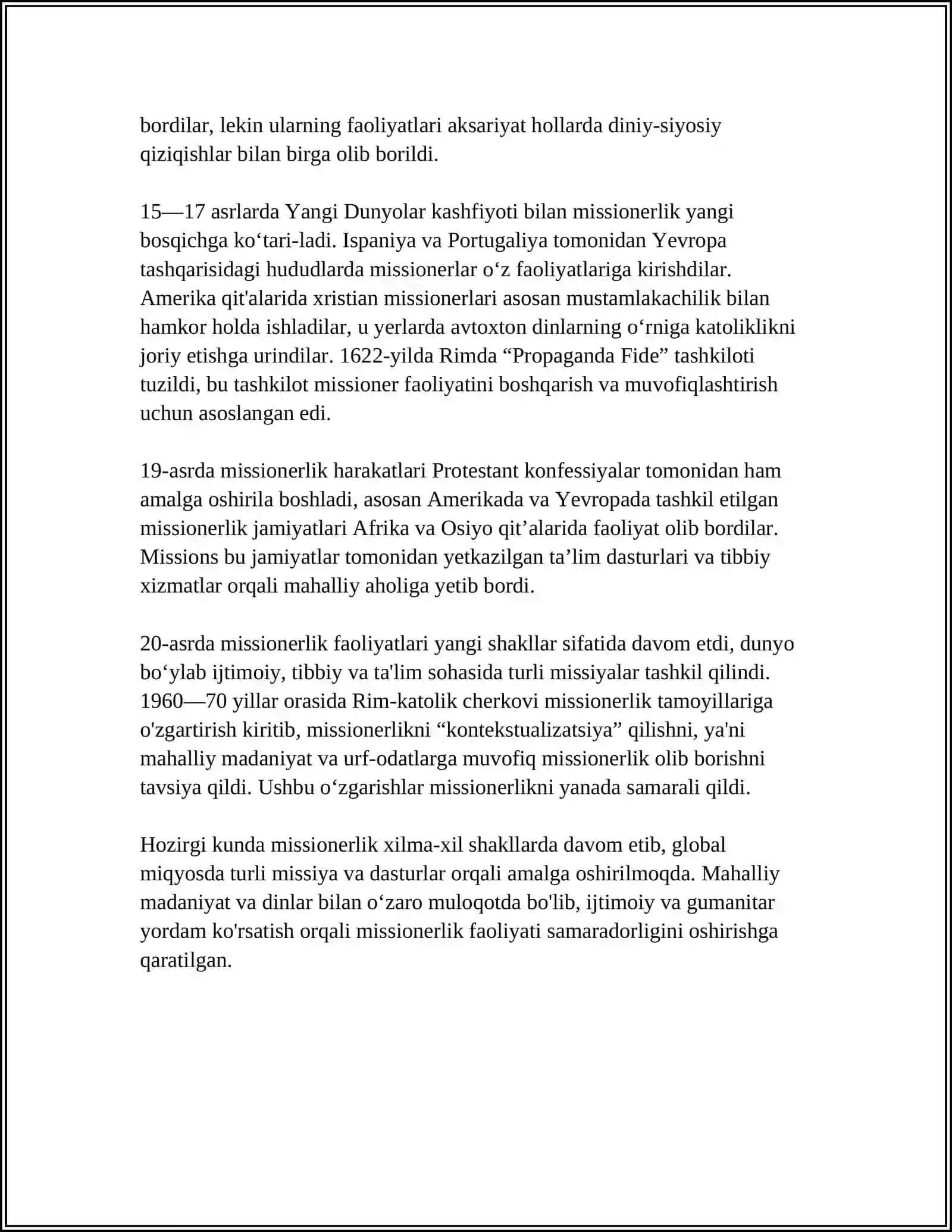 MISSIONERLIK VA PROZELITIZMNING SIYOSIY- IJTIMOVIY XAVFI 4