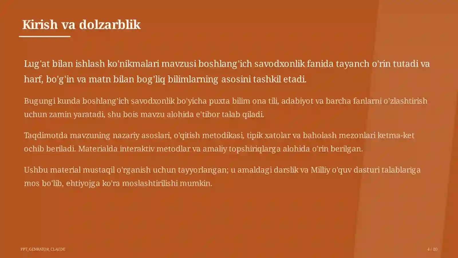 Lug'at bilan ishlash ko'nikmalari (4-sinf) 4