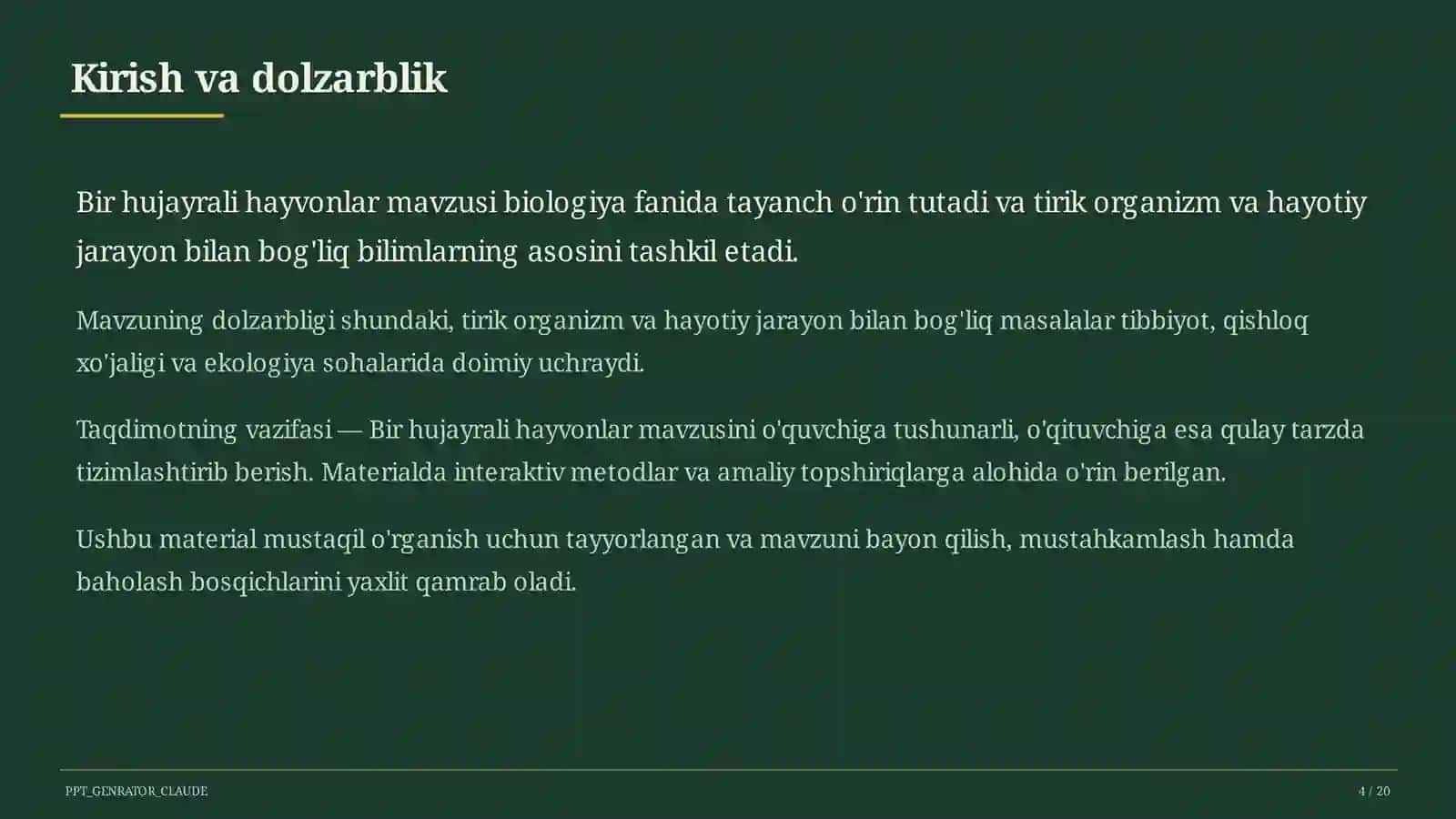 Bir hujayrali hayvonlar (7-sinf) 4