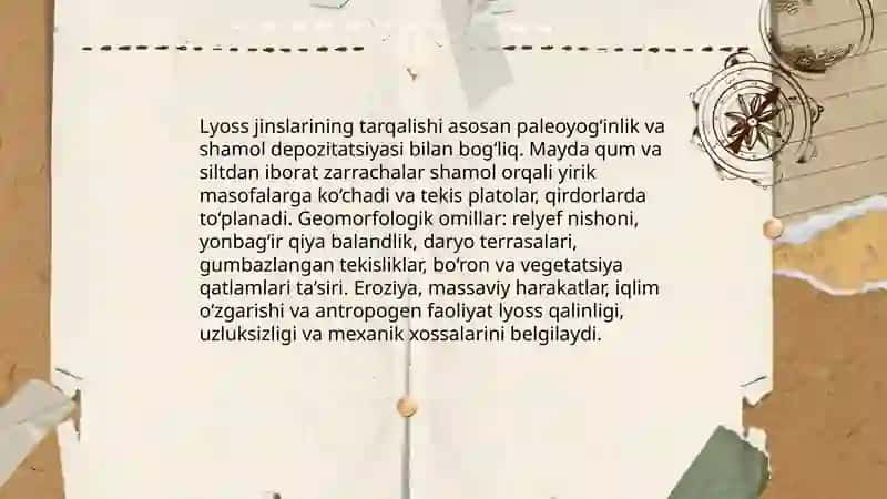 Lyoss jinslarini turlari tarqalish qonuniyatlari qurilishda ishlatilishi 4