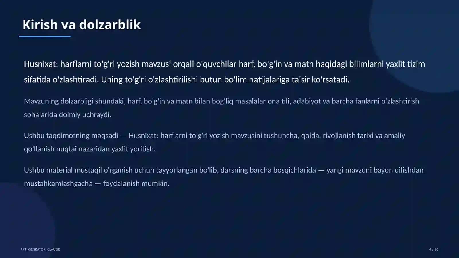 Husnixat: harflarni to'g'ri yozish (1-sinf) 4