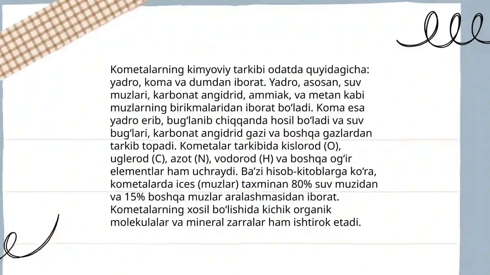 Kometalarning fizik xarakteristikasi 4