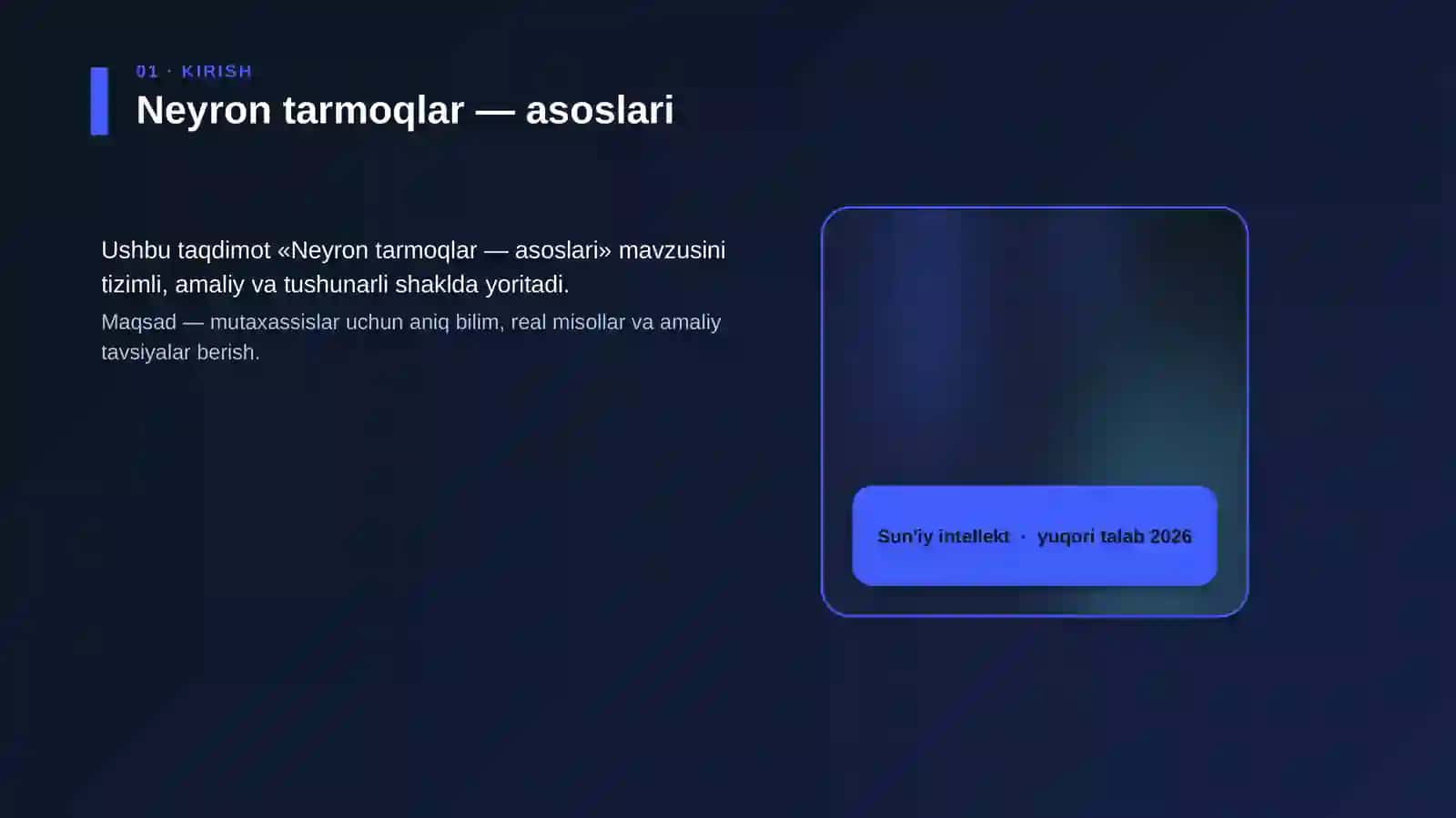 Sun'iy Intellekt - Neyron Tarmoqlar Asoslari 4