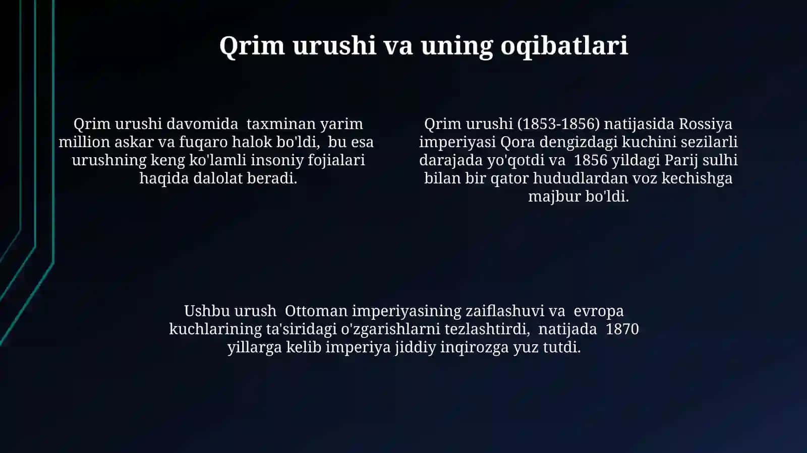 Usmonlilar imperiyasi:islohot va inqirozlar davri(1800-1870-yillar) 4