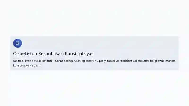 Prezidentlik instituti shakllanishi: O'zbekiston misolida 4