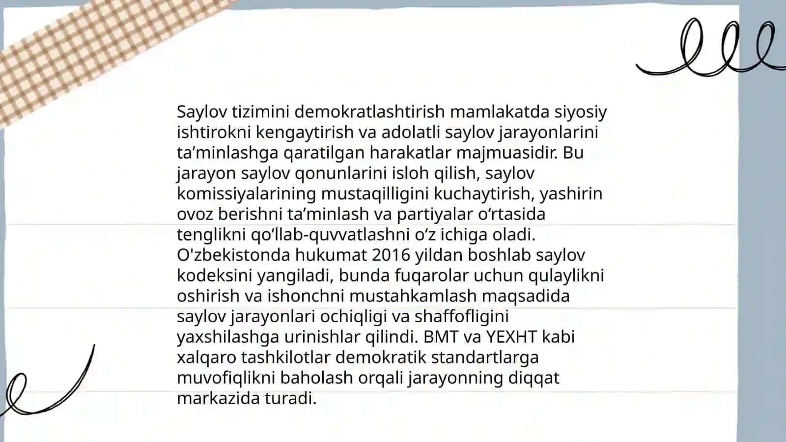 O'zbekistonda demokratik va fuqarolik jamiyatini rivojlantirish borasida amalga oshirilgan islohotlar 4