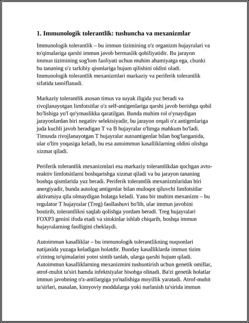 IMMUNOLOGIK TOLERANTLIK NUQSONLARI.AUTOIMMUN NUQSONLARI 4