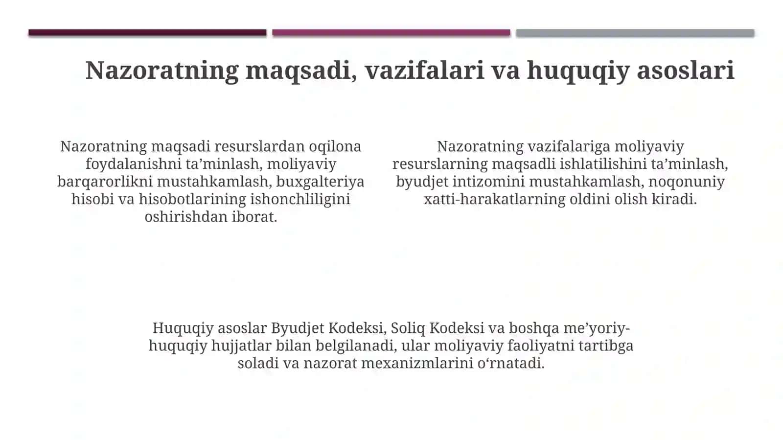 Moliyaviy resurslardan toʻgʻri va samarali foydalanishinin nazorat qilinishi haqida 4