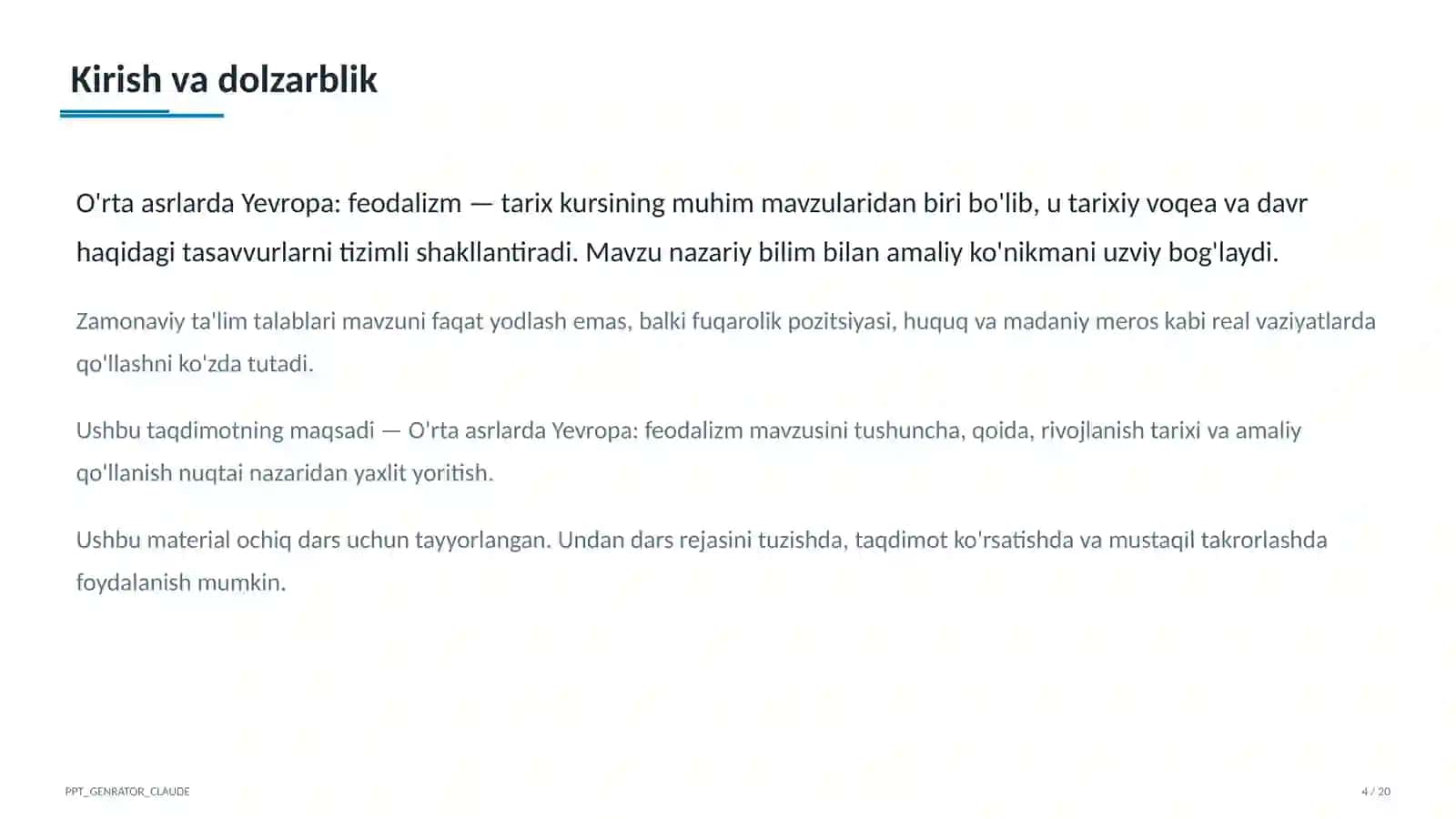 O'rta asrlarda Yevropa: feodalizm (7-sinf) 4
