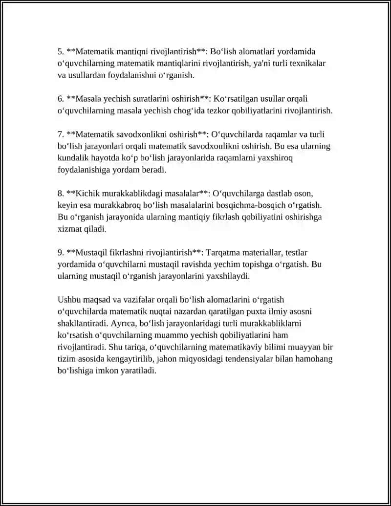 Bo‘lish alomatlarini o‘rgatish metodikasi 4