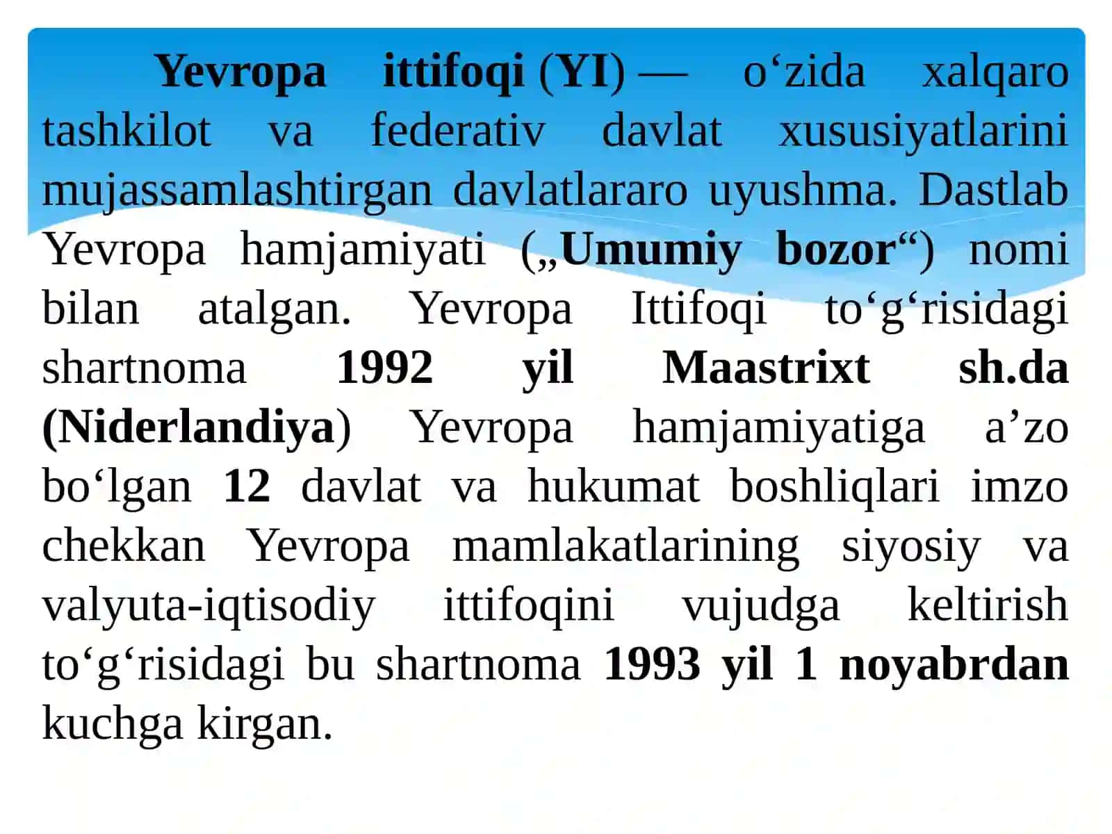 O‘zbekistonning Yevropa Ittifoqi mamlakatlari bilan istiqbolli hamkorliklari. O‘zbekistonning geosiyosiy va geoiqtisodiy o‘rni 4