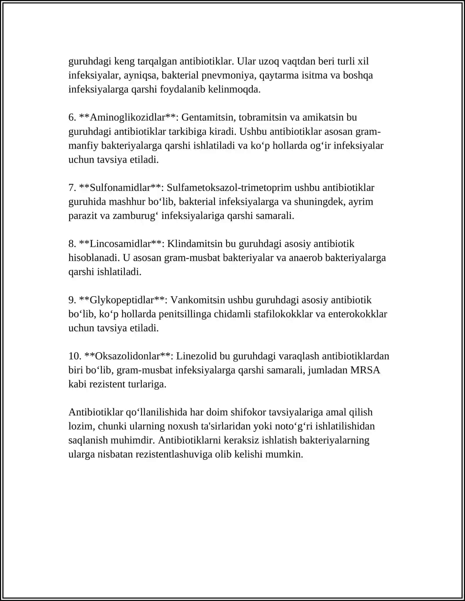 ANTIBIOTIKLAR BILAN TAYYORLANADIGAN DORILAR 4