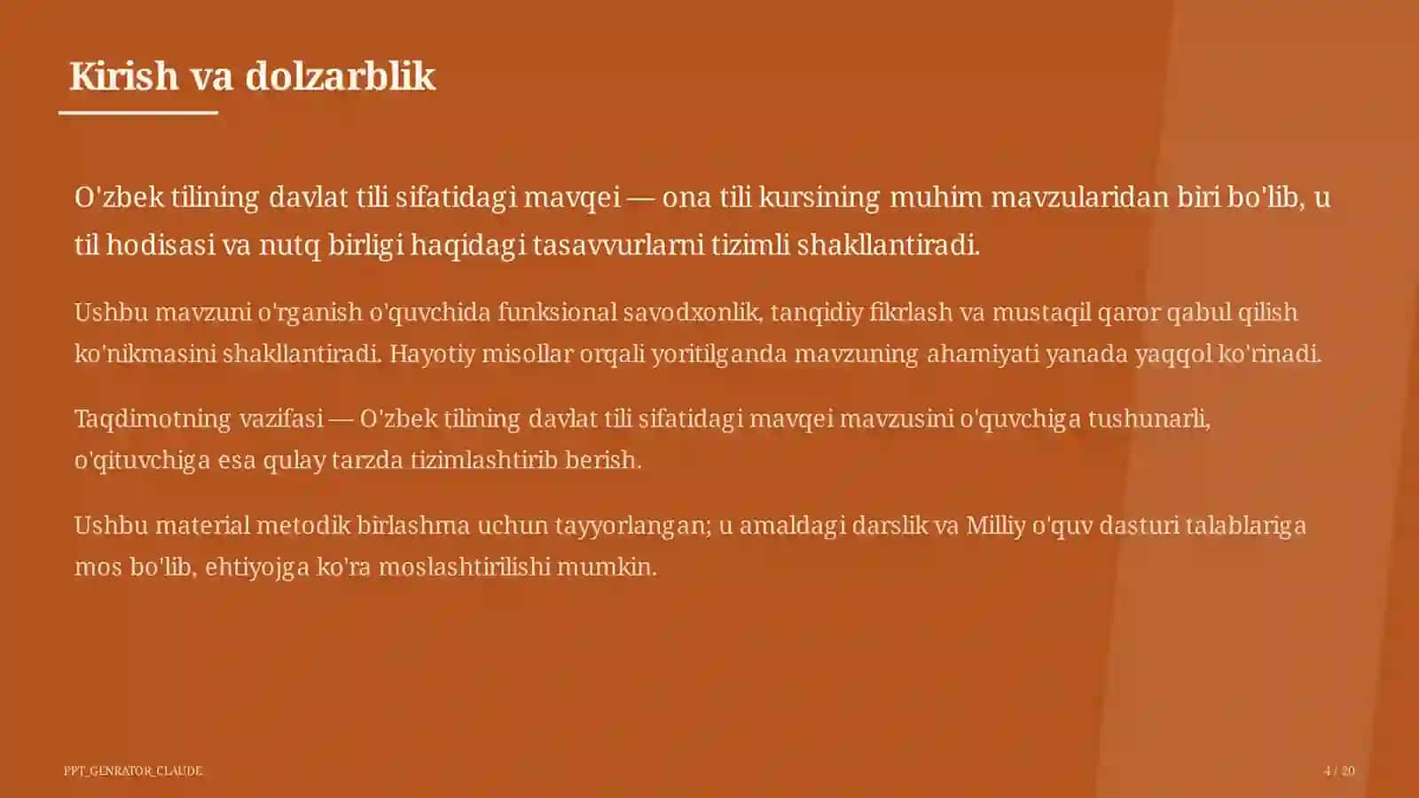 Ona tili (5–11) — metodik birlashma uchun 4