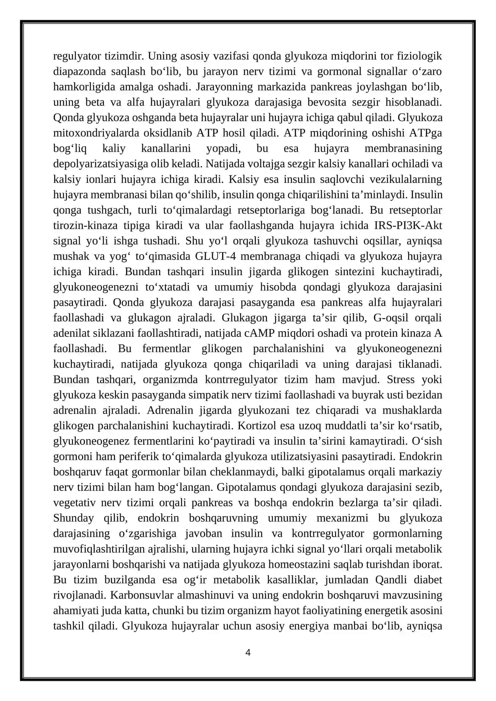 Karbonsuvlar endokrin boshqariluv mexanizmlarining buzilishi 4