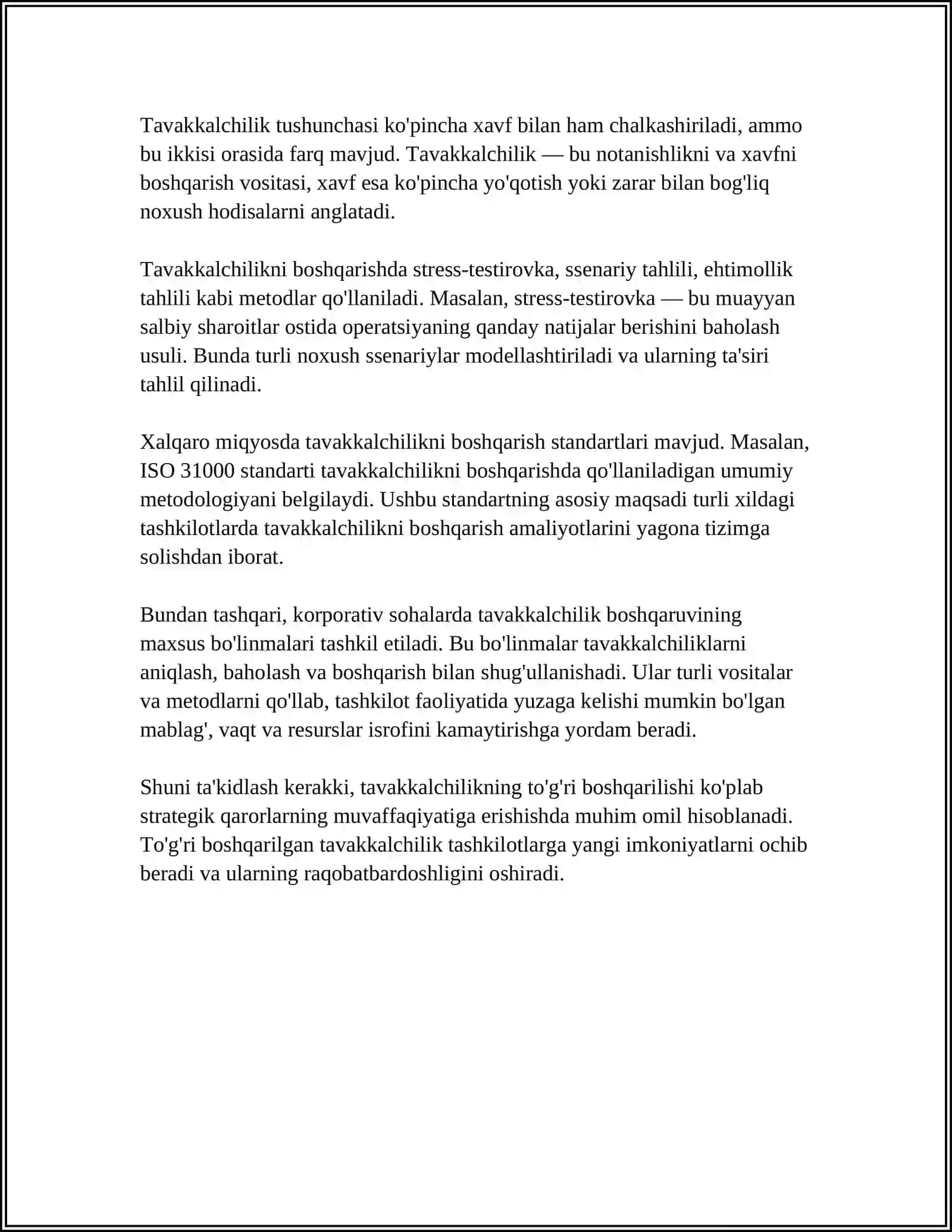 BIZNESDA TAVAKKALCHILIK TUSHUNCHASI VA MOHIYATI 4